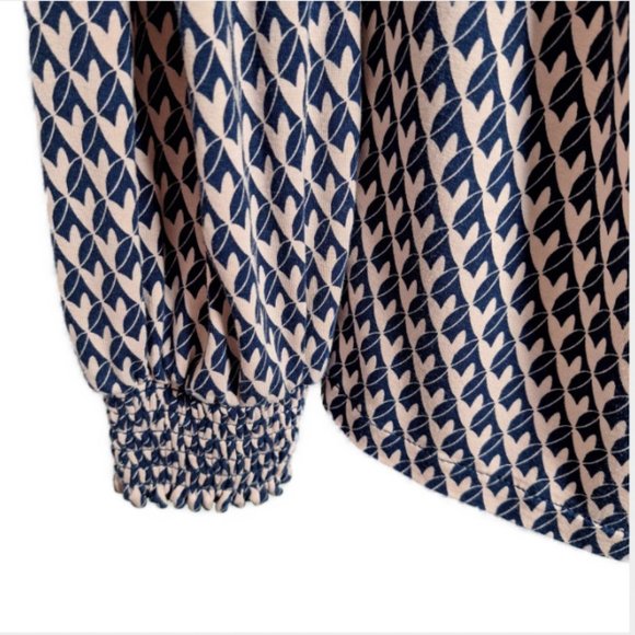 Boden Pink n Blue Geometric Blouse Size 4 - Picture 5 of 10